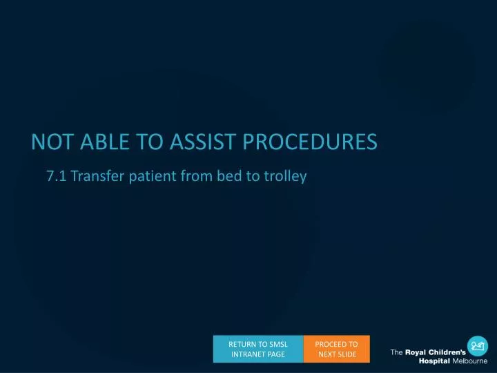 not able to assist procedures