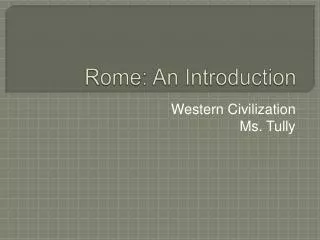 Rome: An Introduction