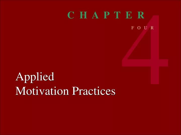 applied motivation practices