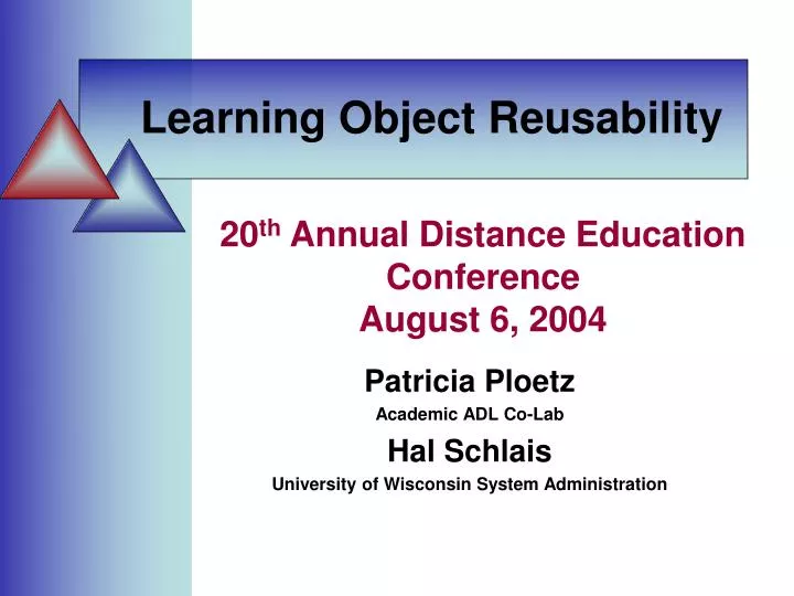 20 th annual distance education conference august 6 2004