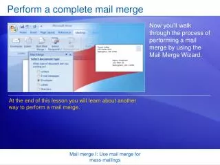 Perform a complete mail merge