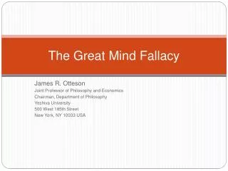 The Great Mind Fallacy