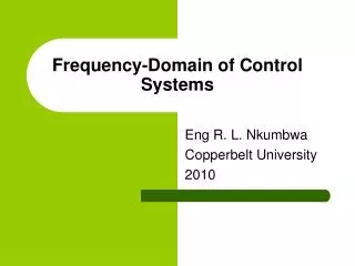 Frequency-Domain of Control Systems