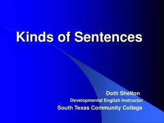 Kinds of Sentences