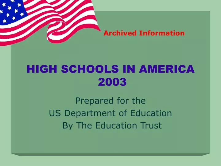 high schools in america 2003