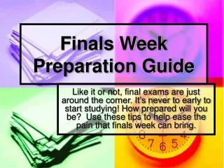 Finals Week Preparation Guide