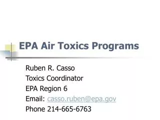 EPA Air Toxics Programs