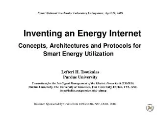 Inventing an Energy Internet Concepts, Architectures and Protocols for Smart Energy Utilization