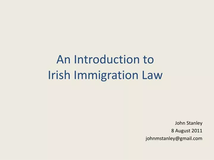 an introduction to irish immigration law