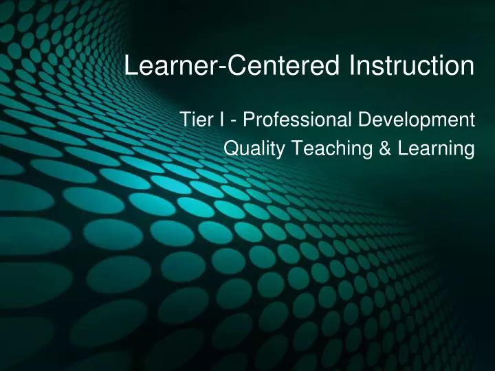 learner centered instruction