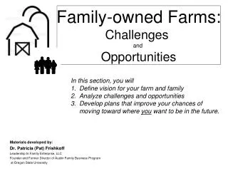 Family-owned Farms: Challenges and Opportunities