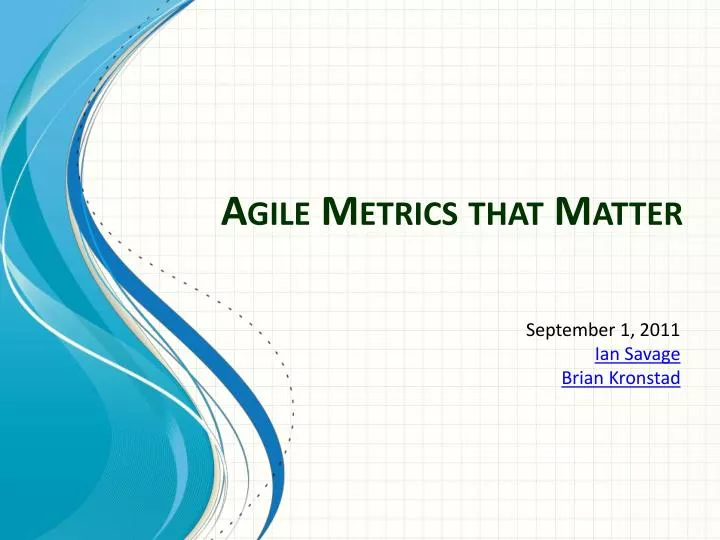 agile metrics that matter