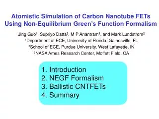Atomistic Simulation of Carbon Nanotube FETs Using Non-Equilibrium Green’s Function Formalism