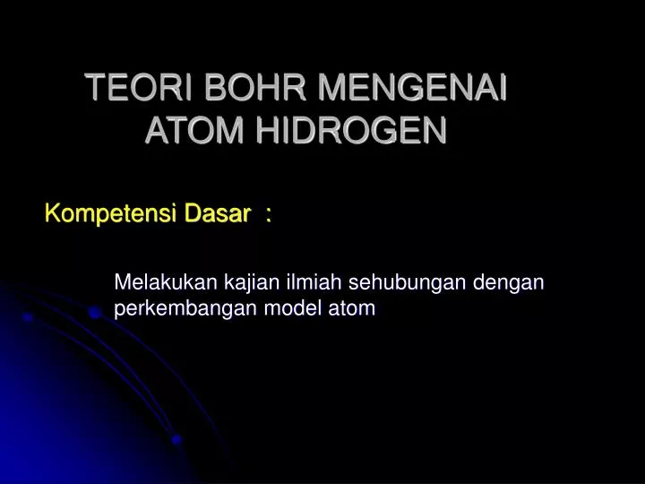 teori bohr mengenai atom hidrogen