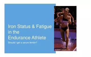 Iron Status &amp; Fatigue in the Endurance Athlete