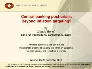 Central banking post-crisis: Beyond inflation targeting?