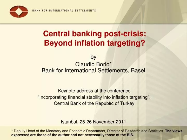 central banking post crisis beyond inflation targeting