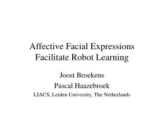 Affective Facial Expressions Facilitate Robot Learning