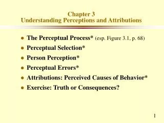 Chapter 3 Understanding Perceptions and Attributions