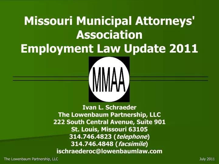 missouri municipal attorneys association employment law update 2011