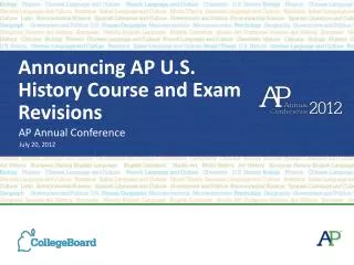Announcing AP U.S. History Course and Exam Revisions