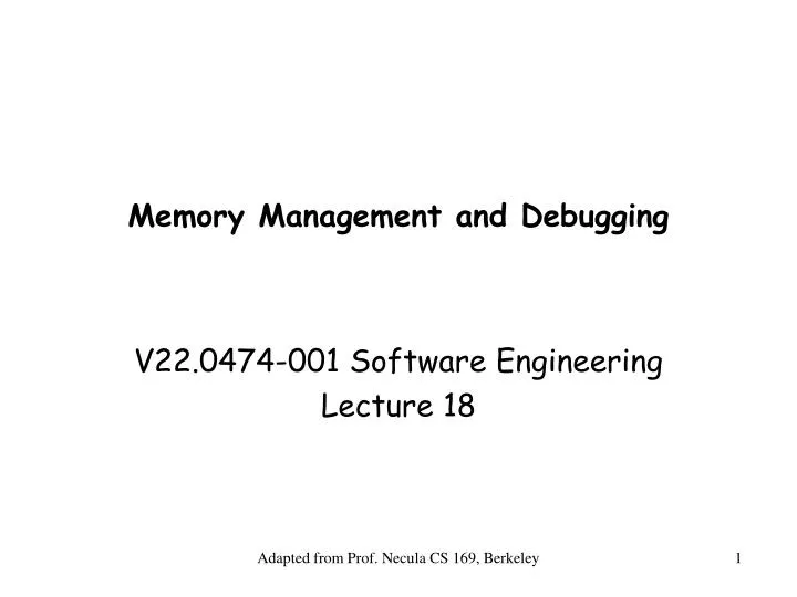 memory management and debugging