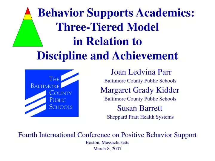 behavior supports academics three tiered model in relation to discipline and achievement