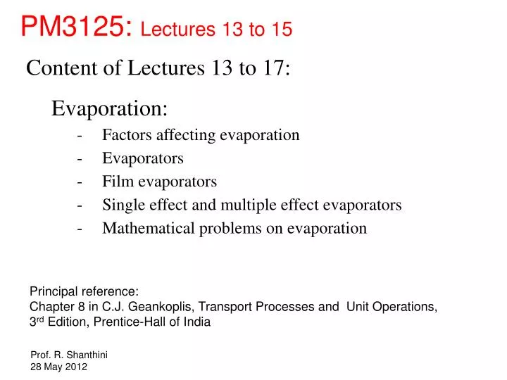pm3125 lectures 13 to 15