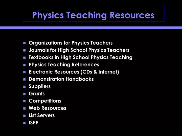 physics teaching resources