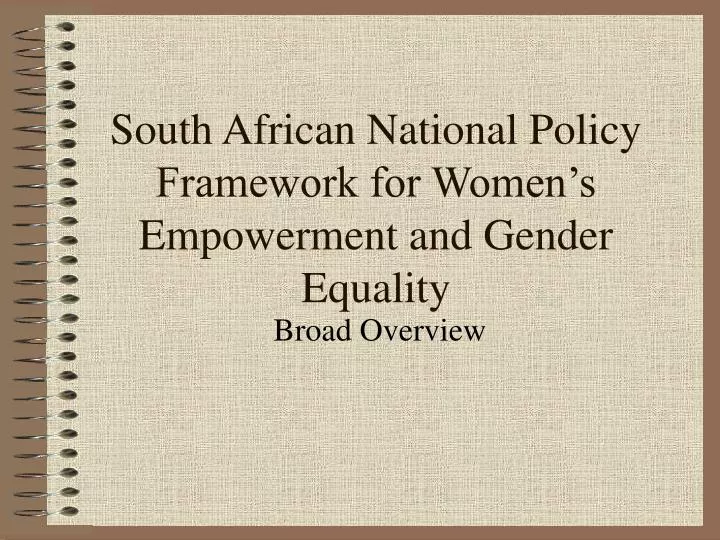 south african national policy framework for women s empowerment and gender equality