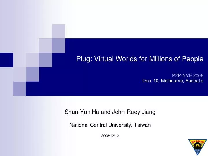 shun yun hu and jehn ruey jiang national central university taiwan 2008 12 10