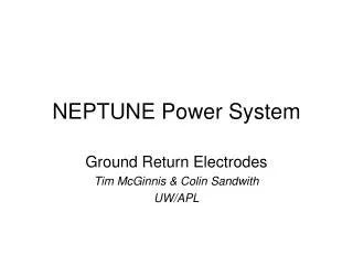 NEPTUNE Power System