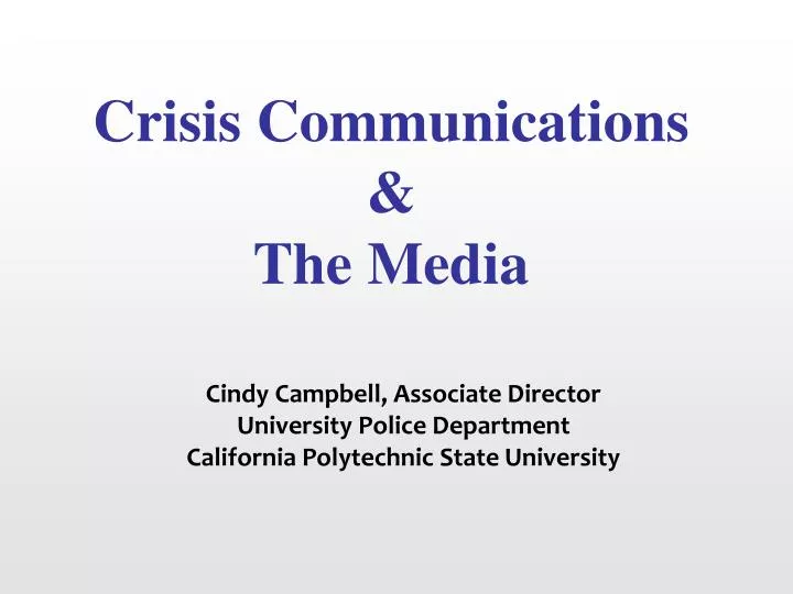 crisis communications the media