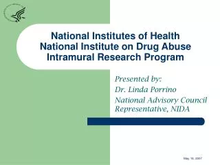 National Institutes of Health National Institute on Drug Abuse Intramural Research Program