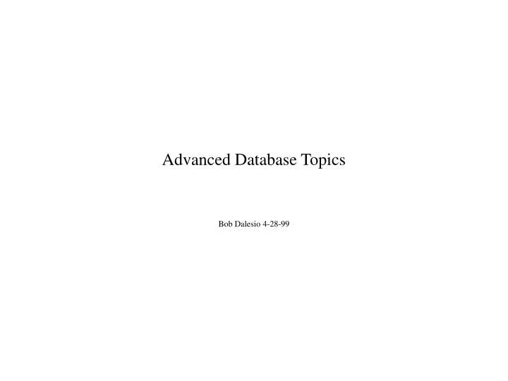 advanced database topics