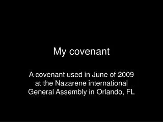 My covenant