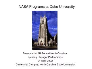 NASA Programs at Duke University