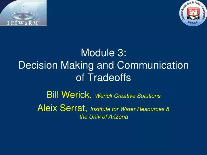 module 3 decision making and communication of tradeoffs