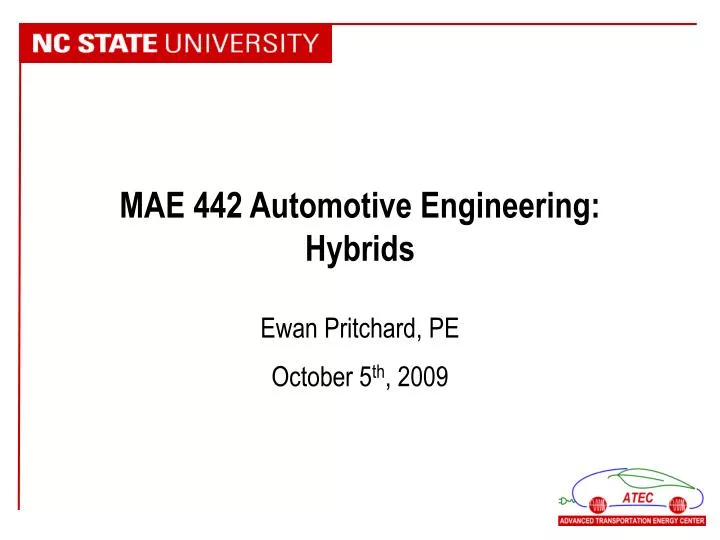 mae 442 automotive engineering hybrids