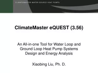 ClimateMaster eQUEST (3.56)