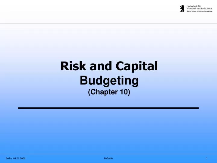 risk and capital budgeting chapter 10