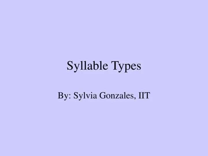 syllable types