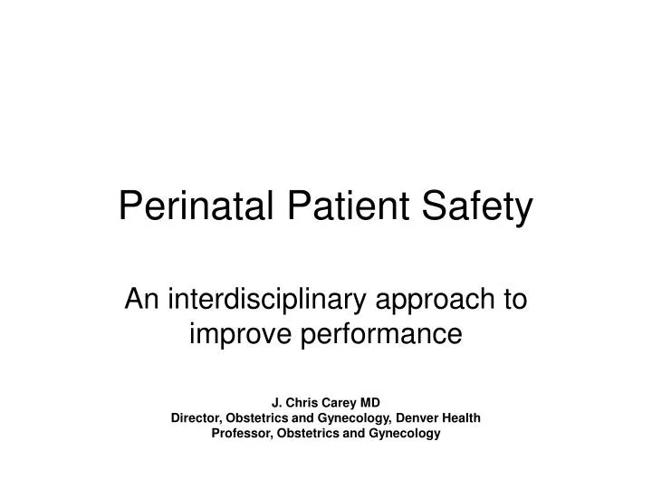 perinatal patient safety