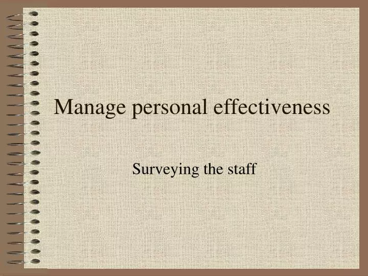 manage personal effectiveness