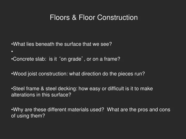 floors floor construction