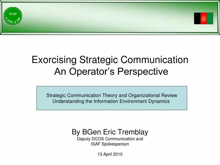 exorcising strategic communication an operator s perspective