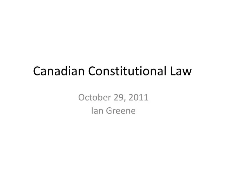 canadian constitutional law