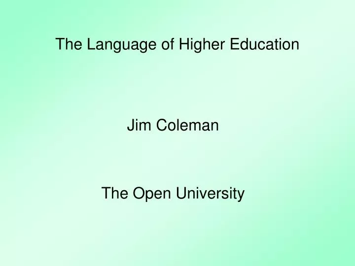 the language of higher education