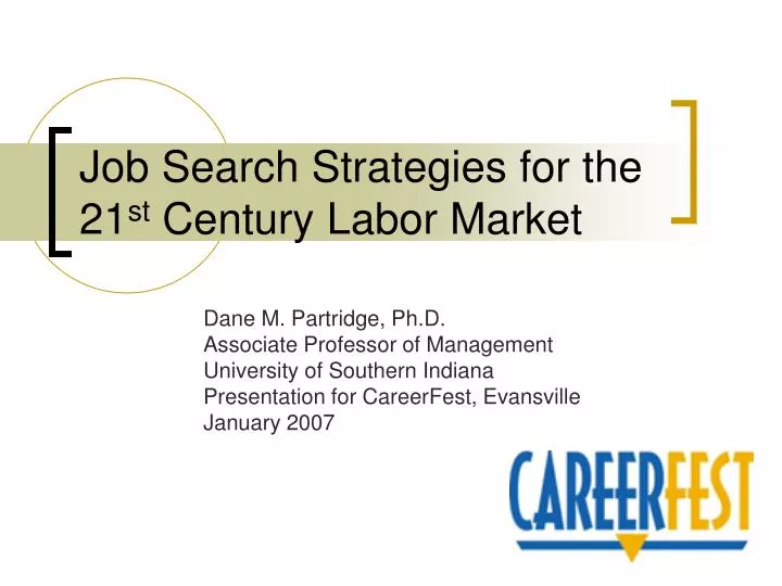 job search strategies for the 21 st century labor market
