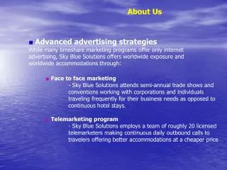 Skyblue Solutions Timeshare Marketing